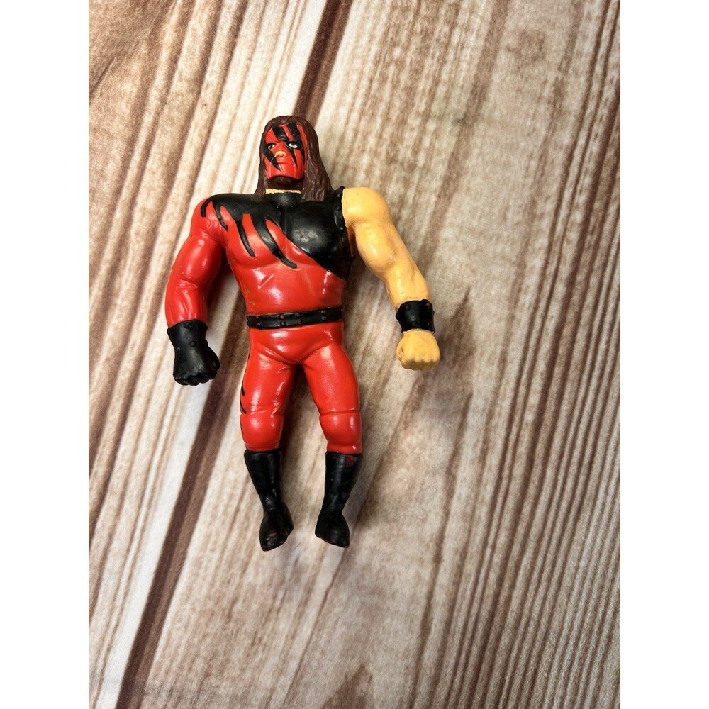 Vintage 1998 Kane WWF Bend-Ems Figure Just Toys Titan Sports Red Black